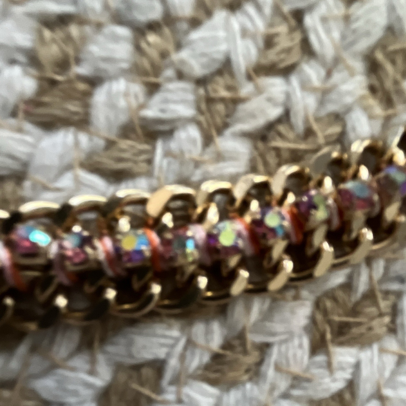 Betsey Johnson Gold Plated Statement Oval Link Charm Necklace, Signed BJ