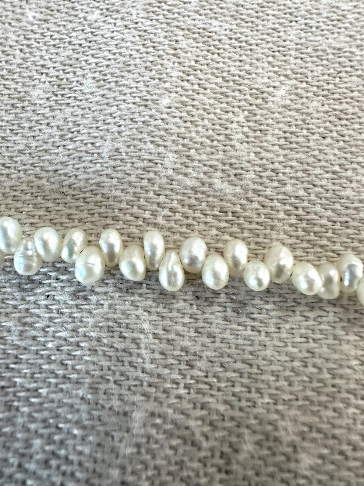 Freshwater Pearl Necklace Marcasite Toggle Clasp 15” Bridal Baroque Pearls