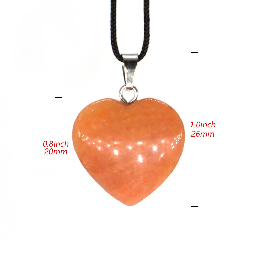 20mm Natural Stone Mix Heart Shape Charms Pendants For Jewelry Making Women