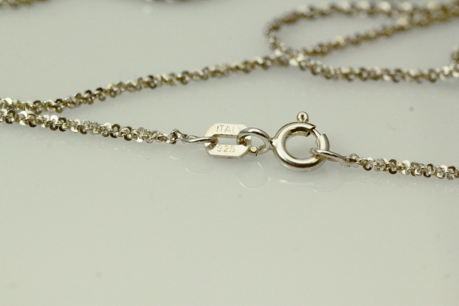 925 Sterling Silver Margarita Chain w Faux Druzy Pendant 7.6 grams 24″ (NEC5650)