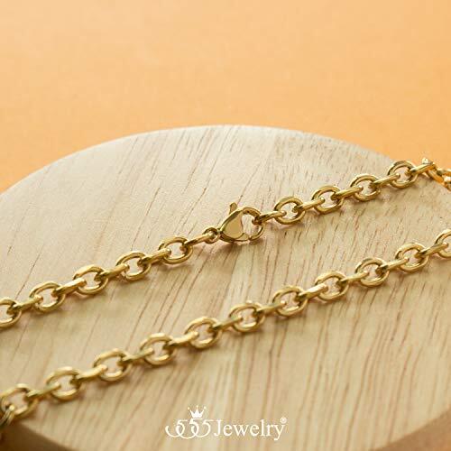 555Jewelry 5mm Stainless Steel Cable Chain Necklace for Men & Women, 16-24 Inch