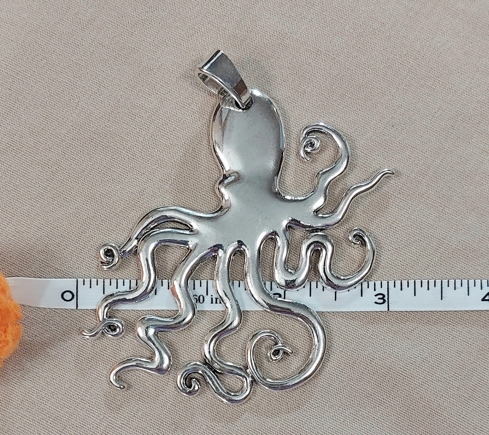 Silver Boho Octopus Squid Necklace Pendant