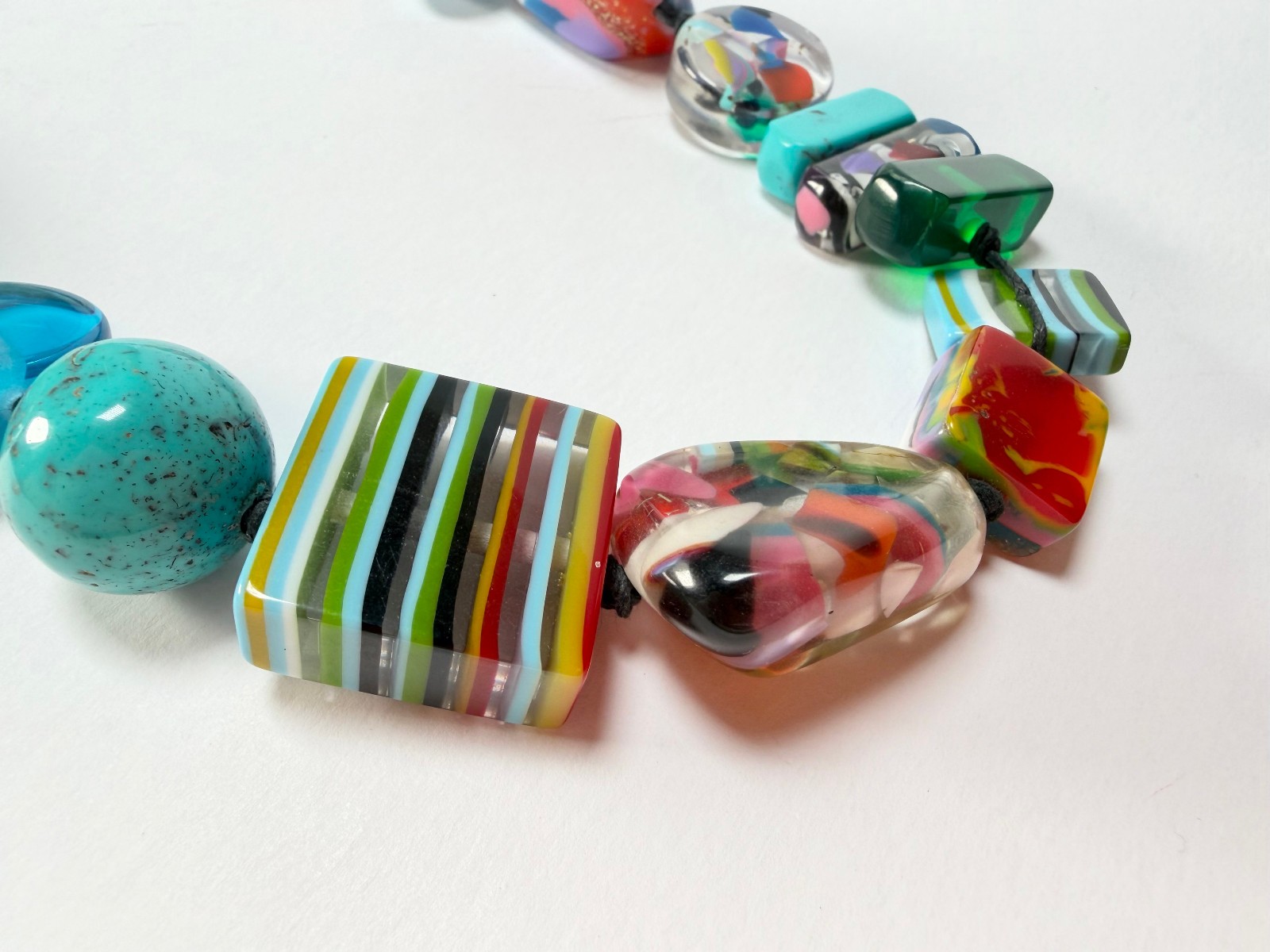 Jackie Brazil “Fusion” Mix Colours Long 110cm Bead Necklace ( N0040 )