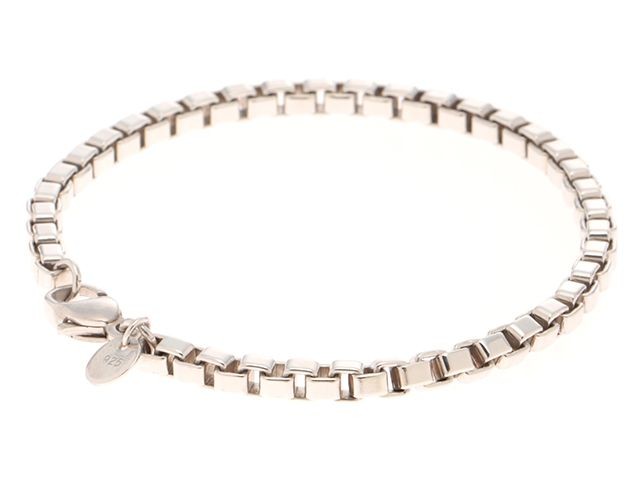 TIFFANY & Co. Venetian Link Chain Bracelet Sterling Silver 925 Unisex 7inch Mens