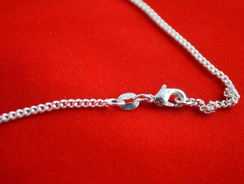 Wholesale 10pcs 925 Sterling Solid Silver Plated 2mm Curb Chain Necklace 16″-30″