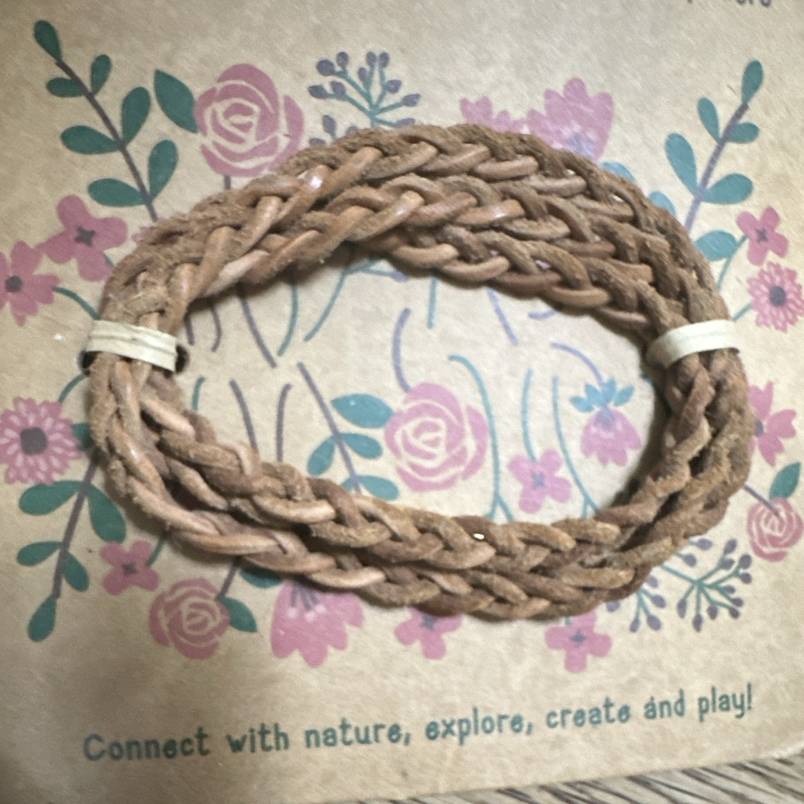 Huckleberry Brown Leather Pendant Necklace Braided Chain Magnetic Clousure