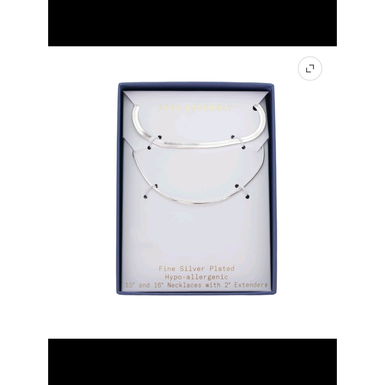 Free Assembly Women’s Demi Fine Silver Plated Herringbone Layered Necklace Set