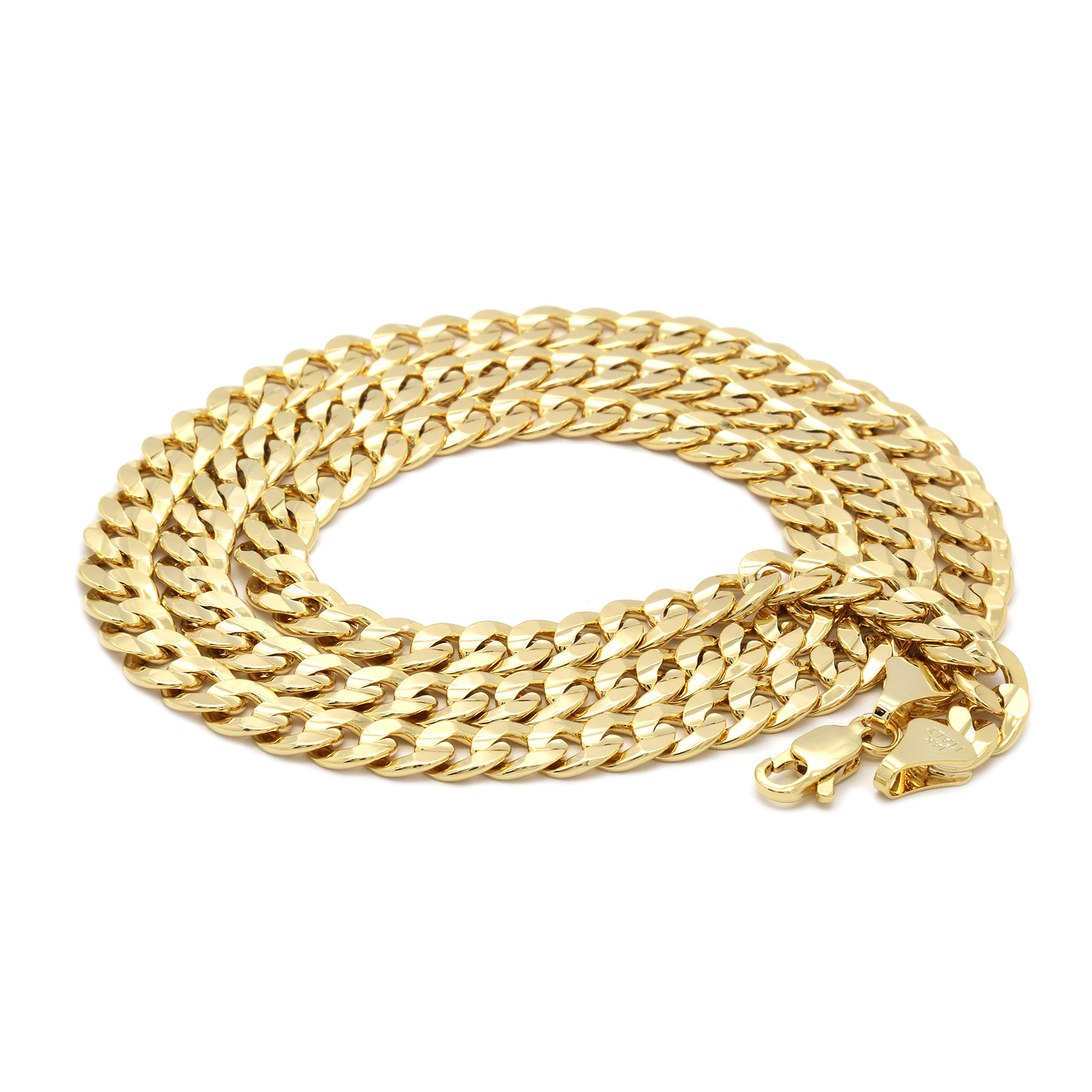 Men’s 18k Gold Plated Horseshoe Hip-Hop Pendant 6mm Cuban Chain Necklace