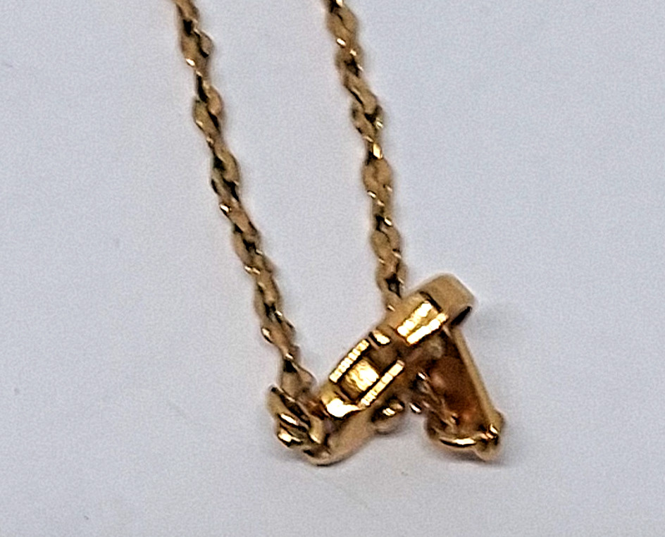 Vintage Roman Gold Tone Pendant w/ Purple & White Glass Stones 24″ Necklace