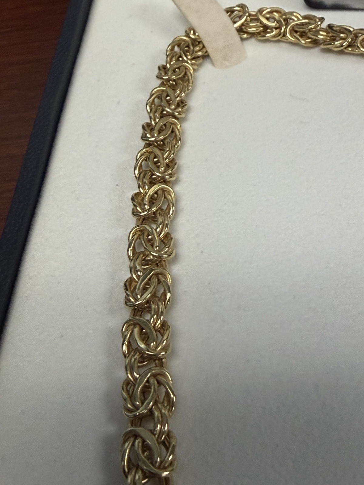 14k Gold 7mm Byzantine Necklace 20 Inches, MADE IN ITALY