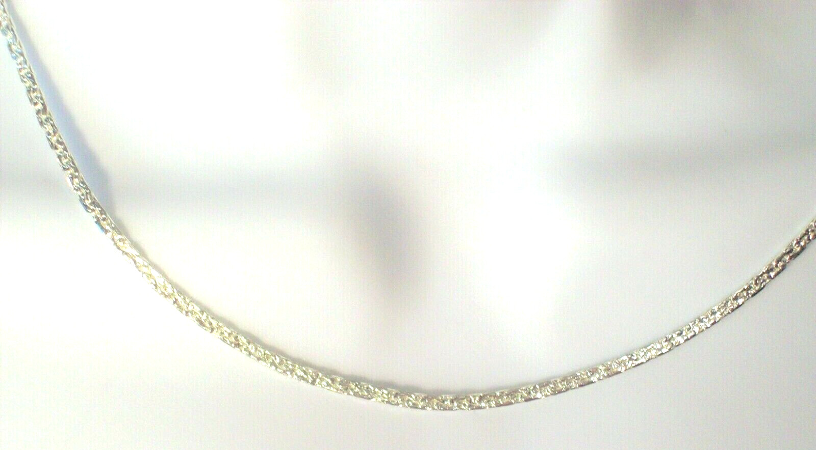Nwot 14K White Gold Plated 20″ Flat Chain Link Necklace