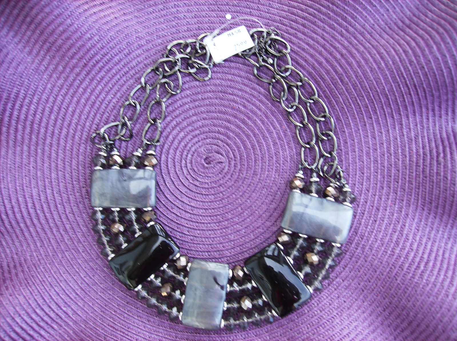 TURQUOISE BLUE BEAD 23″ NECKLACE & FREE BRACELET HANDMADE IN USA!