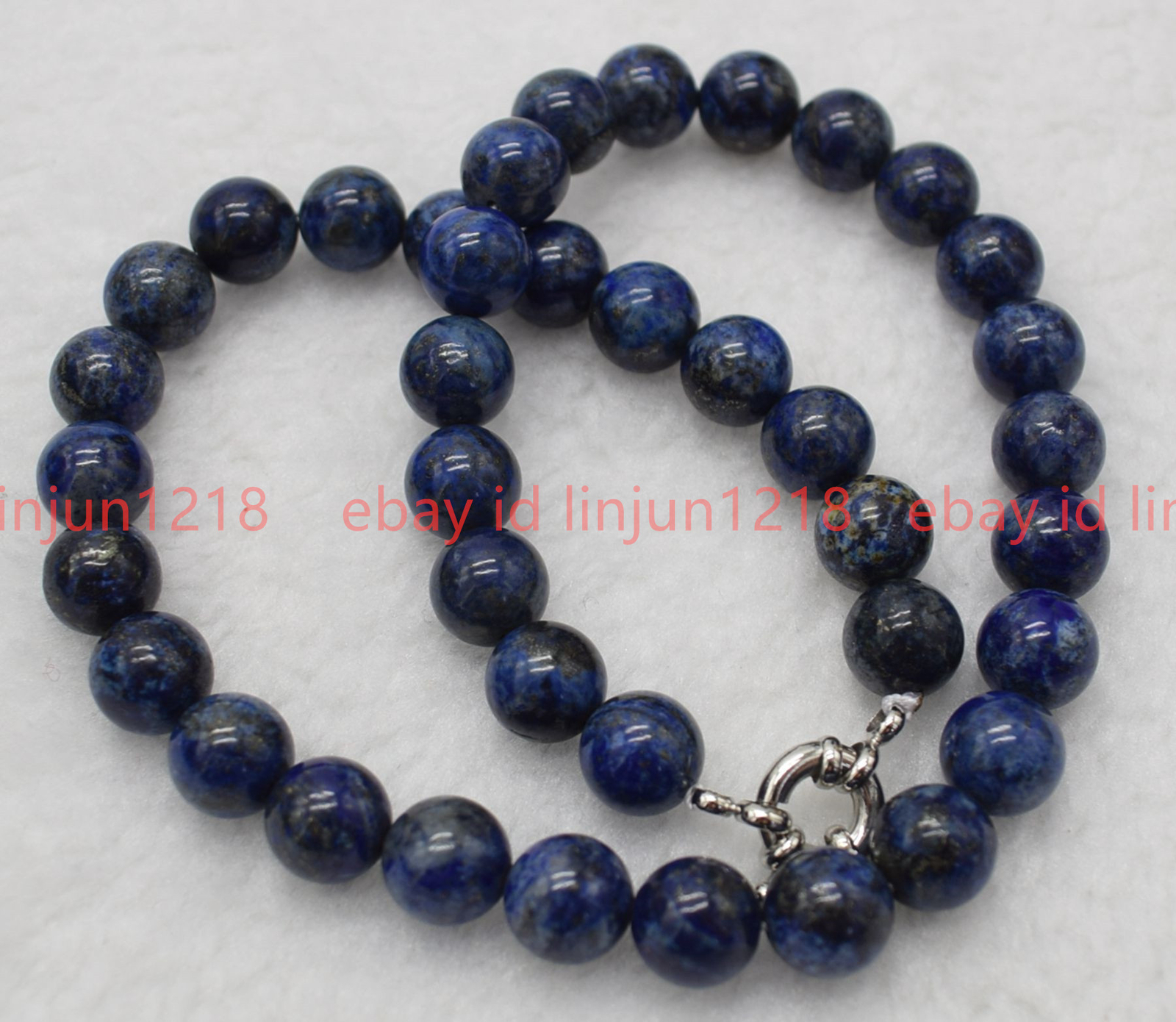 Natural 6/8/10/12mm Round Blue Lapis Lazuli Gemstone Bead Necklace 16-36inches