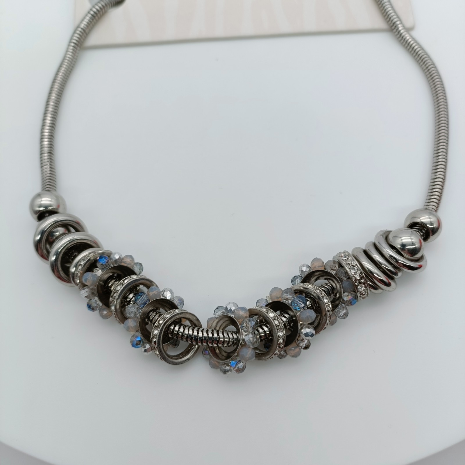 Marks & Spencer M&S Womens Ladies 46cm Grey and Silver Colour Necklace Brand New