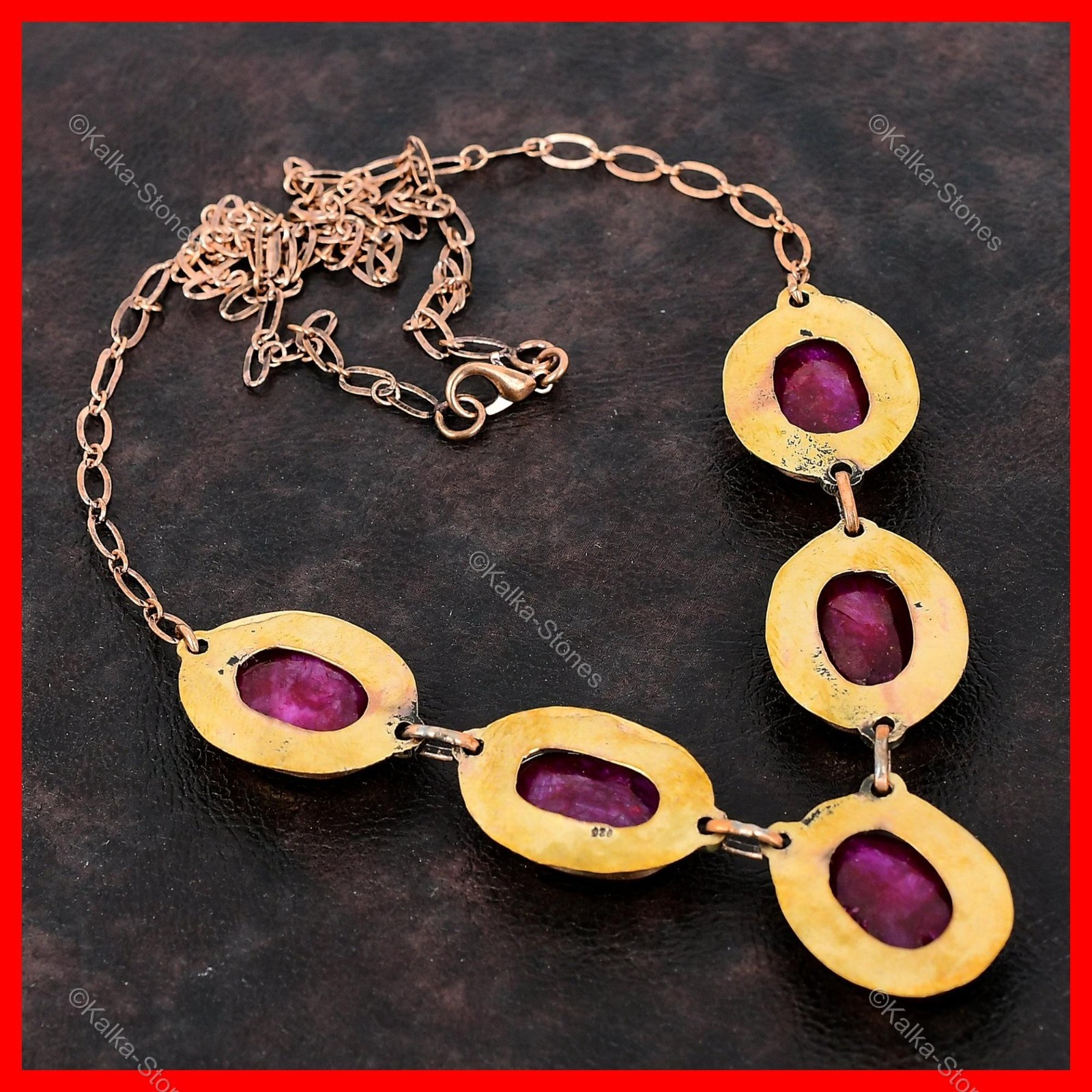 Copper Kashmir Rubi Gemstone Best Daughters Gift Birthday Anniversary Necklace