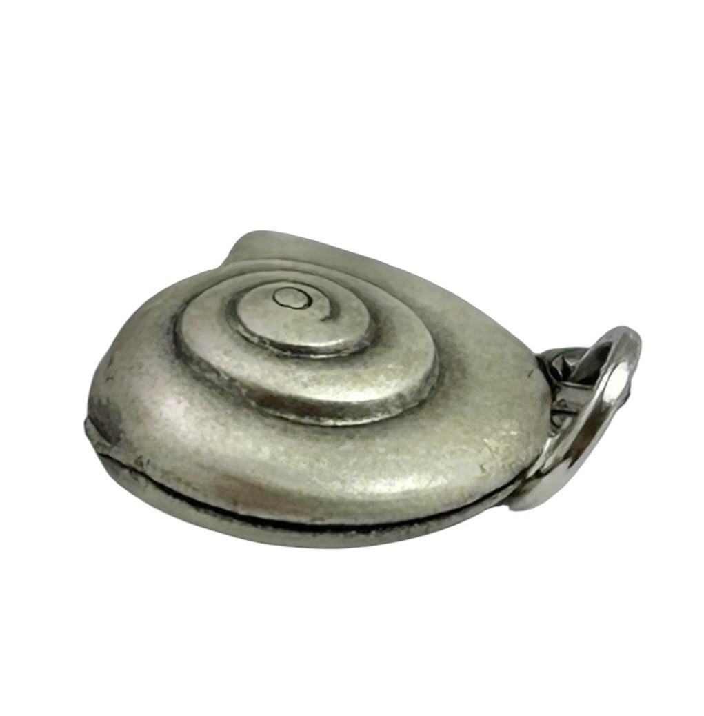 Shell Charm Seashell Pendant Nautical Beach Jewelry Silver Plated Nautilus Shell