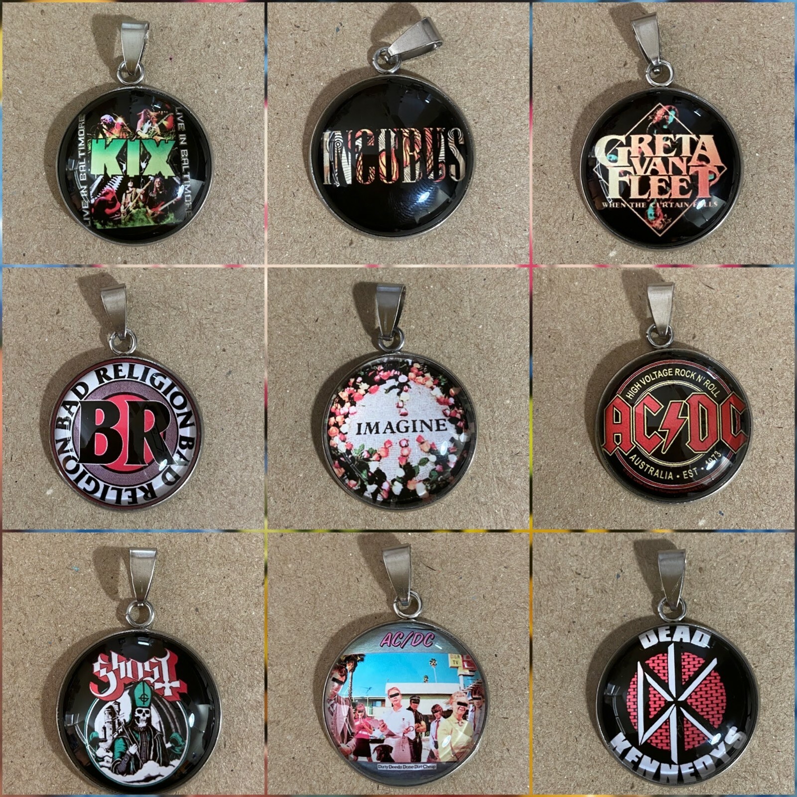 Rock Band Necklace Fashionable Unisex Jewelry — Great for Gifts!