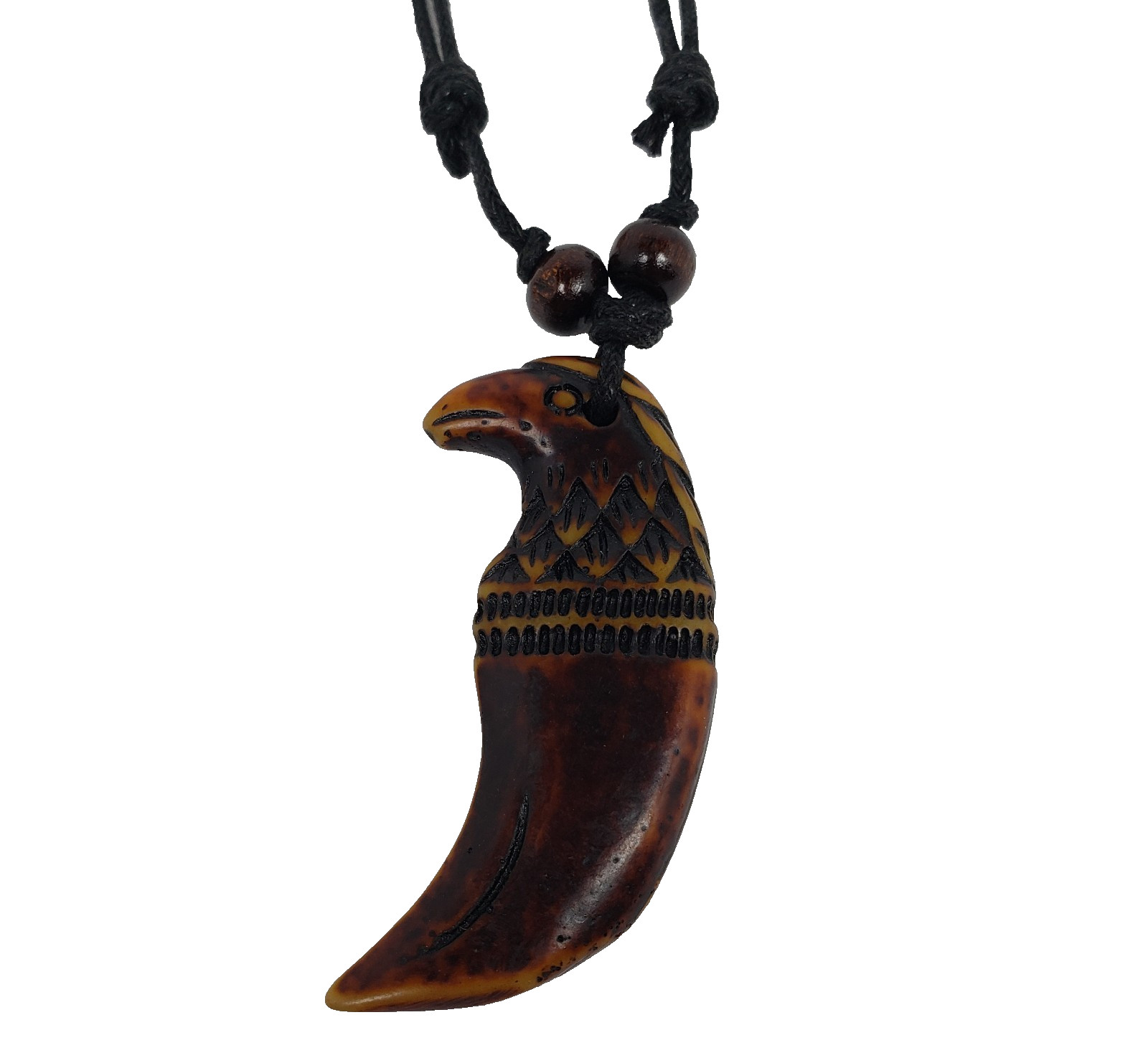 Vintage Adult Fashion Brown Eagle Tooth Tribal Adjustable Pendant Necklace 033