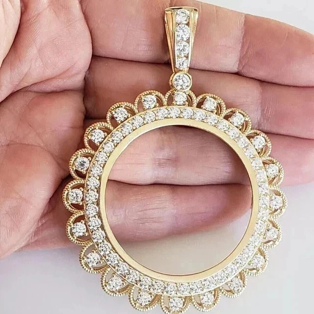2.30Ct Round Cut Simulated Diamond Women’s Beauty Pendant 14K Yellow Gold Plated