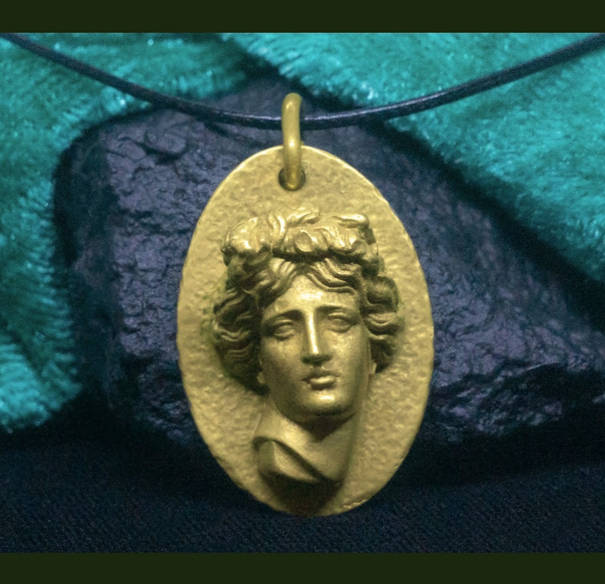 Apollo Bronze Pendant God of Beauty Necklace Greek God of Music & Poetry & Youth