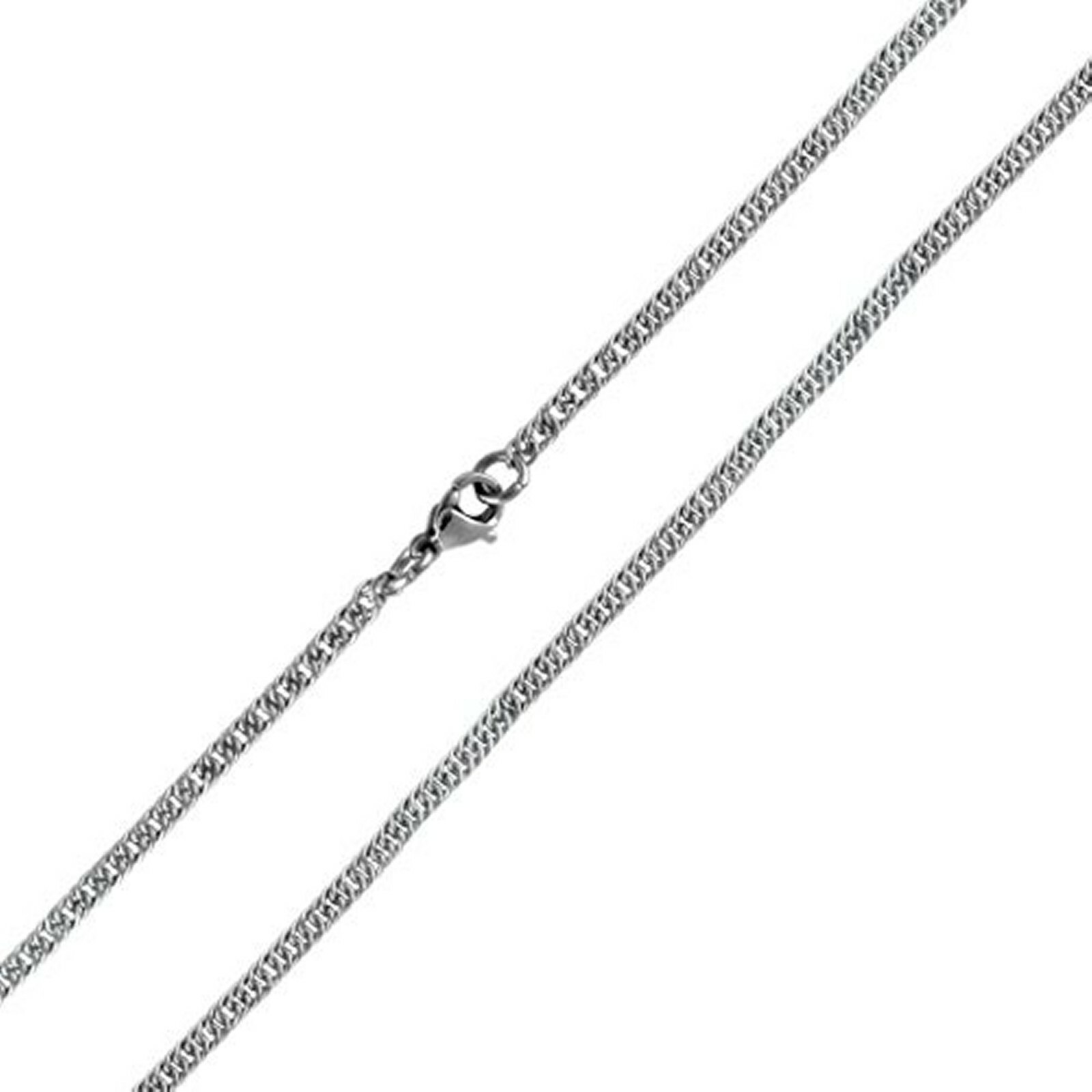 Silver Stainless Steel Tight Link Curb Chain Necklace 2.7mm 18/20/22 Inch