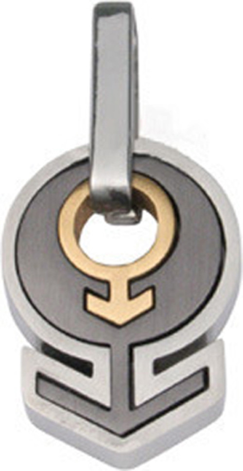 Pride Shack -Black Silver Gold Inlay Male Symbol Mens Gay Pride Pendant Necklace