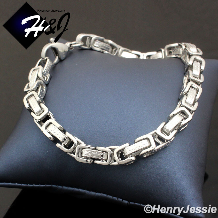 18″-40″MEN’s Stainless Steel 6.5mm Silver Byzantine Box Link Chain Necklace*T