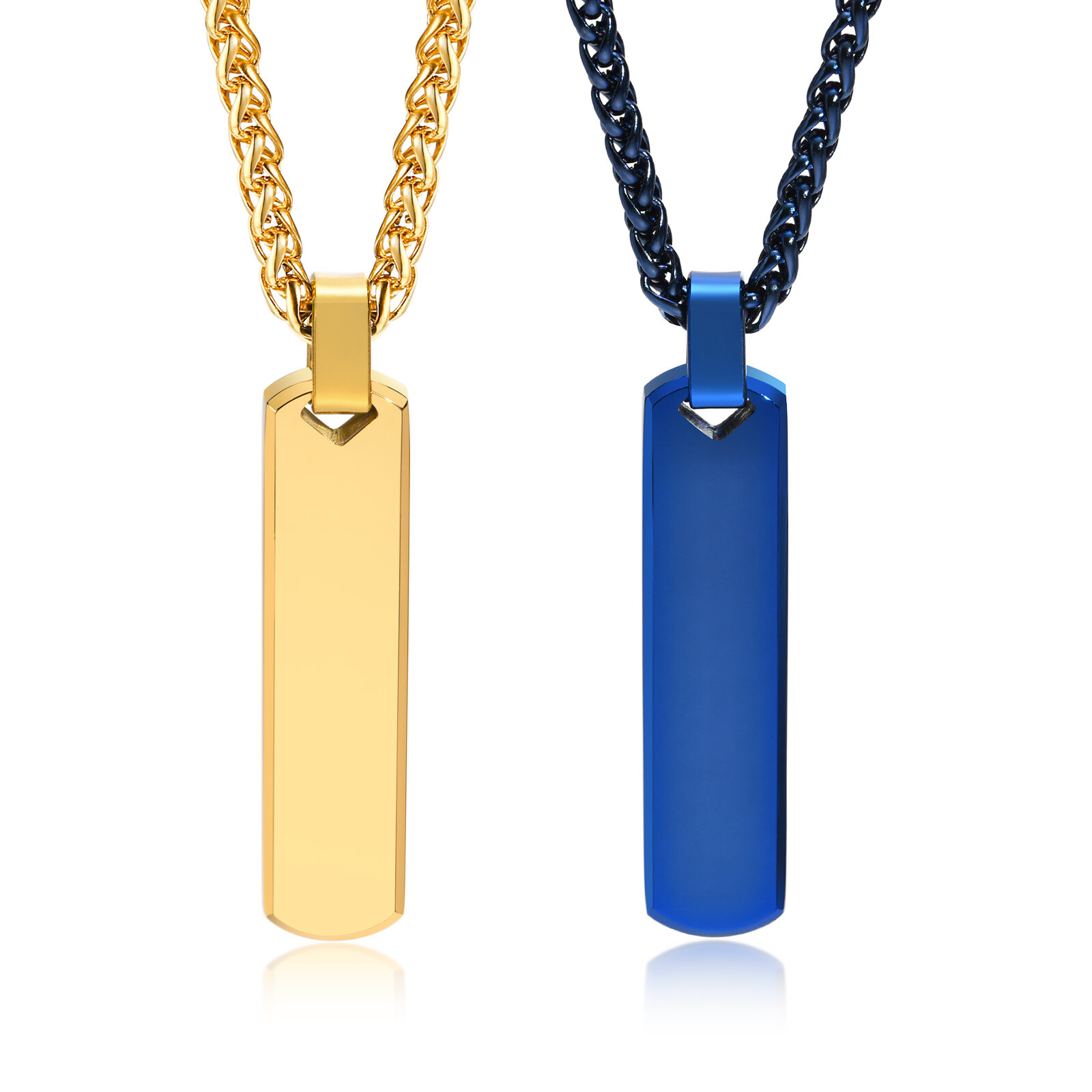 Initial Bar Necklace for Men Personalized A-Z Letters Casual Simple Pendant