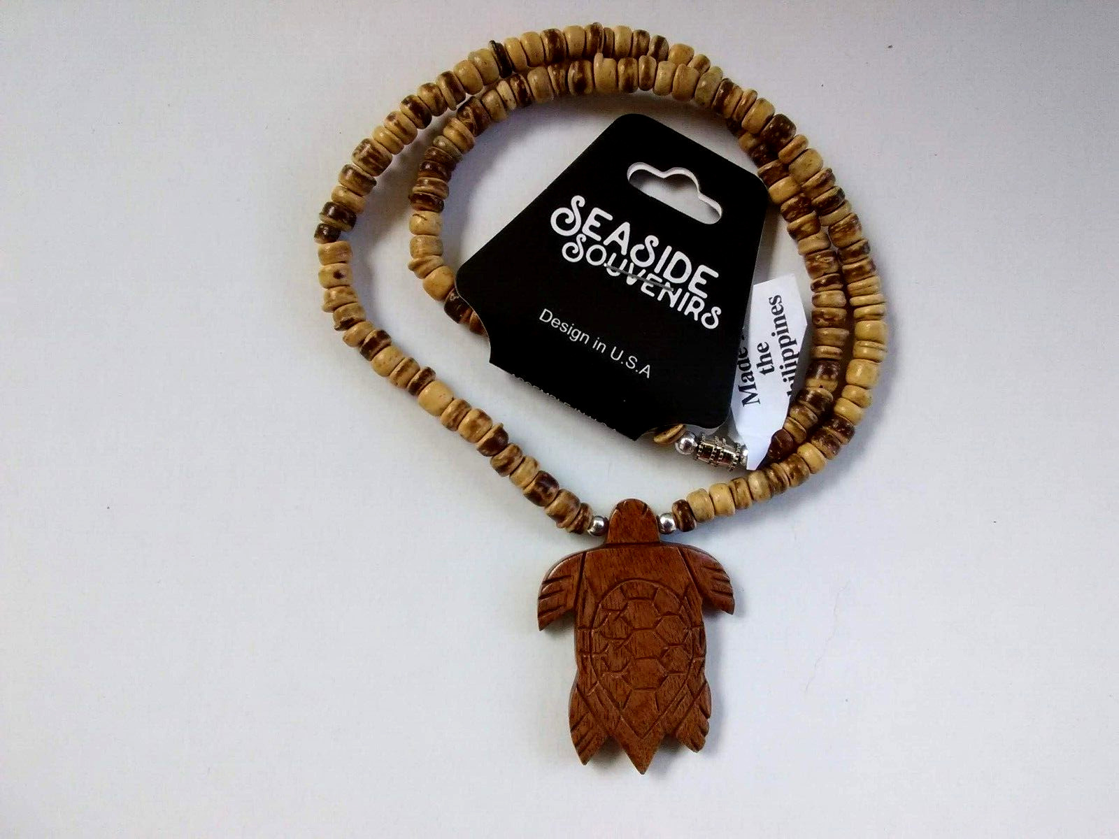 Sea Turtle Necklace Coconut Choker Ethnic Tribal Unisex 18″ USA Seller New