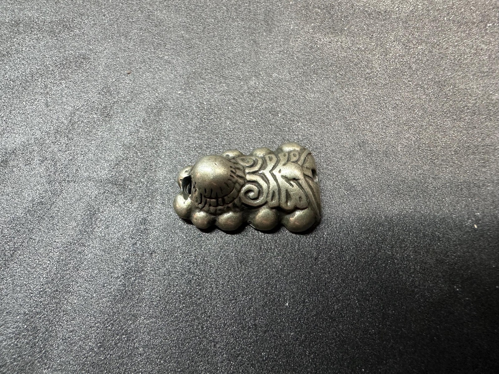 Vintage Tibetan Brass Snow Lion Bead | Himalayan Mala Spacer | Nepalese Symbol