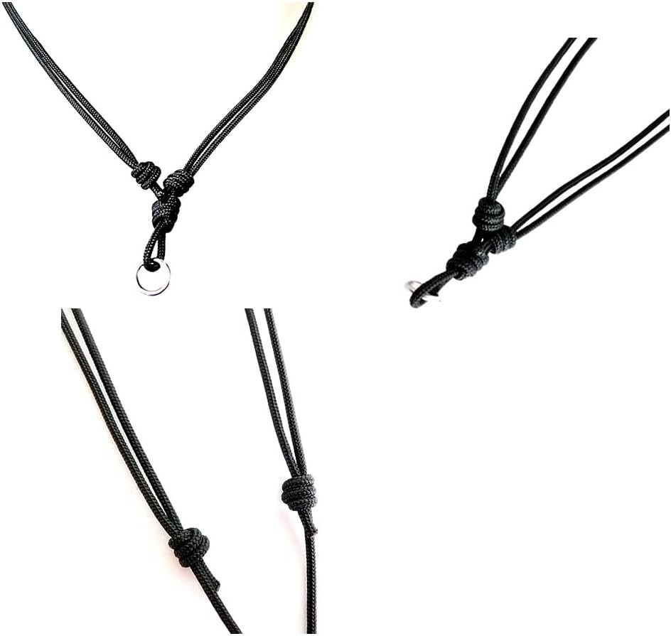 Handmade Black Umbrella Rope Necklace Set – Adjustable for Men and Women