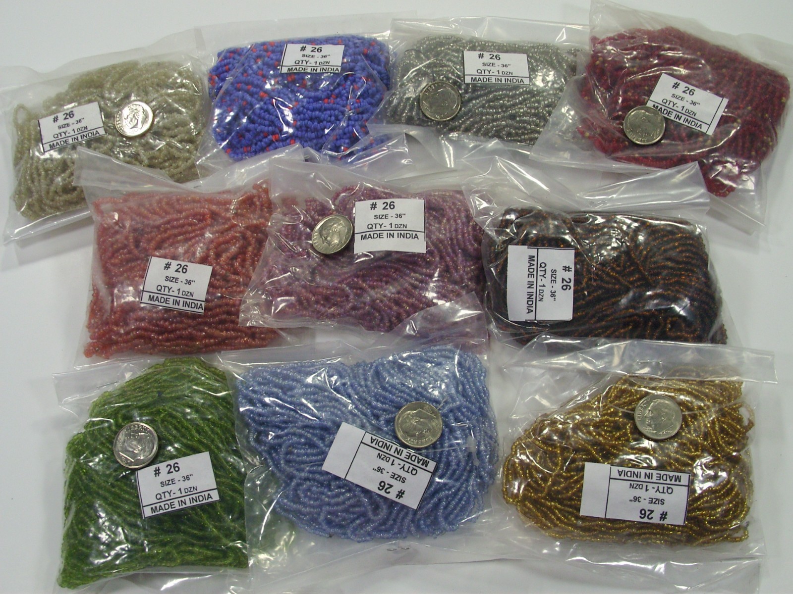 100 Strands 36″ Glass Seed Bead Necklaces Wholesale Bulk Lot Clearance (NP-43E)