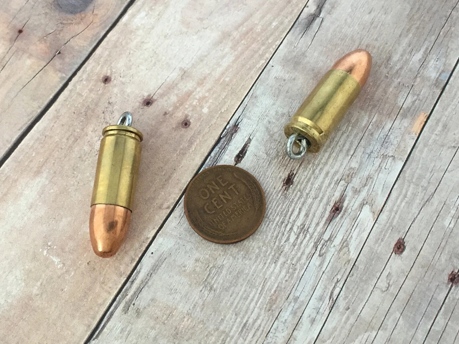 Bullet Pendant Necklace 9mm Pendant All Ages Bronze Or Silver Ball Chain Gift