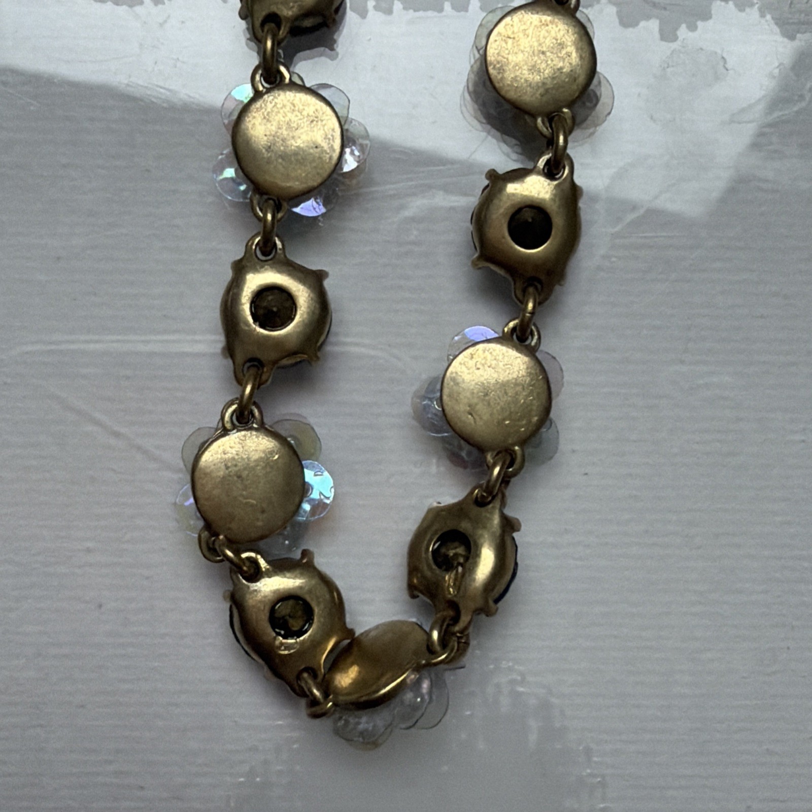 Ann Taylor Clear Colorless”Stones” And Gold Tone Statement Necklace*