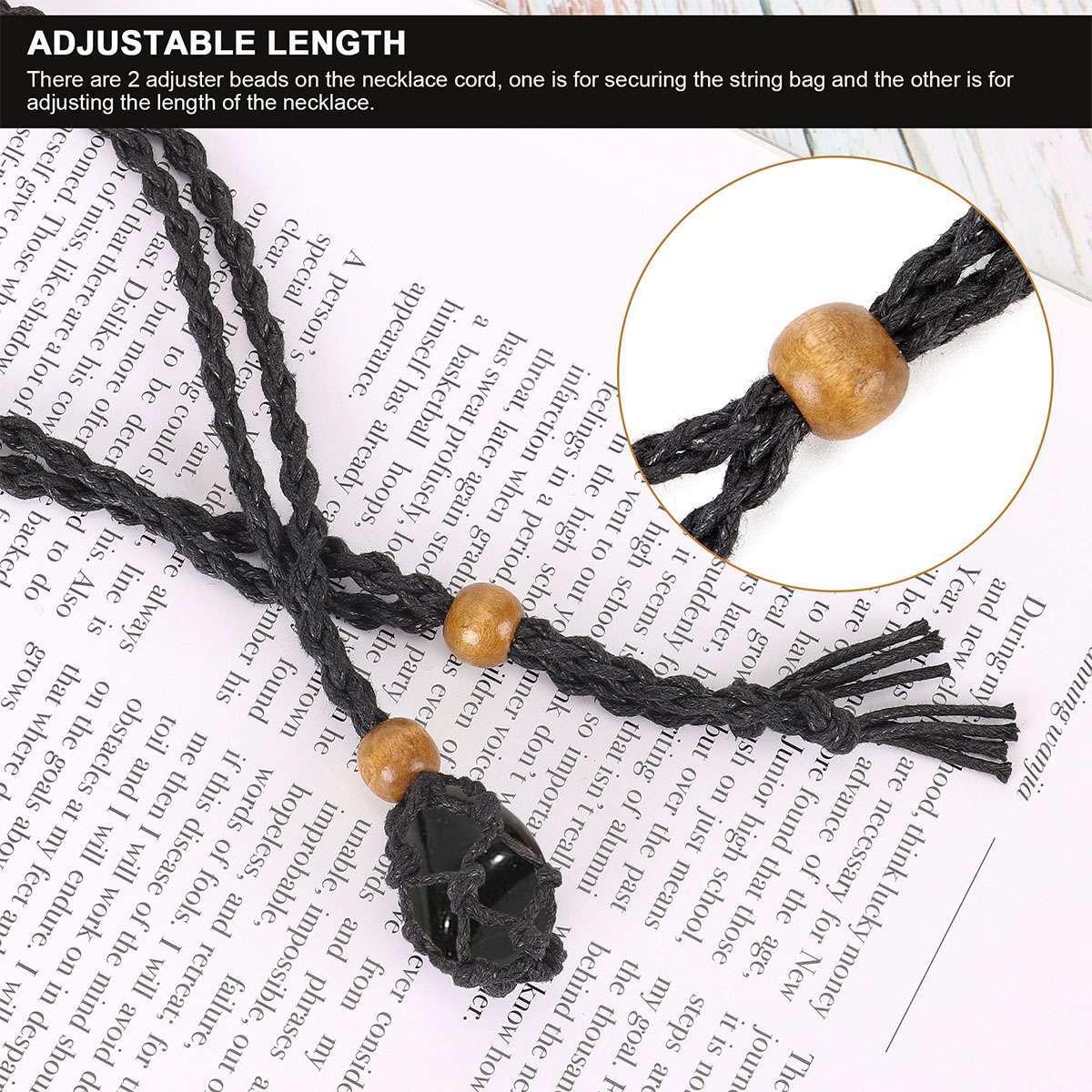 Crystal Holder Cage Necklace Set Stone Holder Necklace for Crystals Cord Net