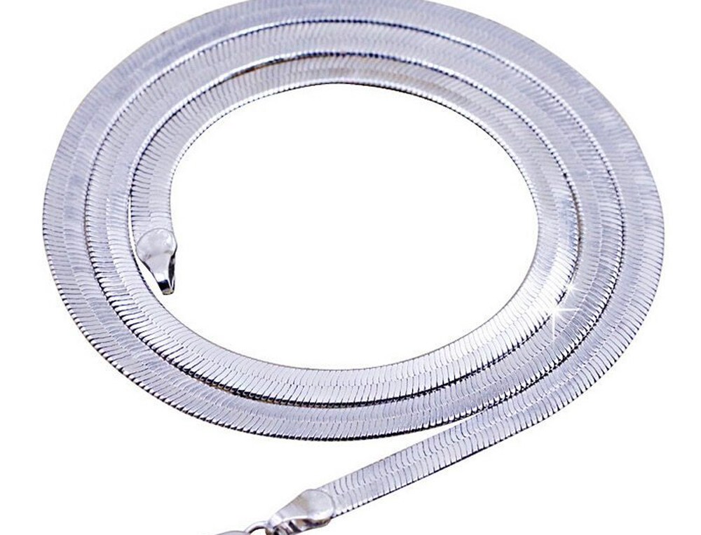 Genuine 18K White Gold Filled TARNISH-FREE 22″ 5 mm Herringbone Chain Necklace