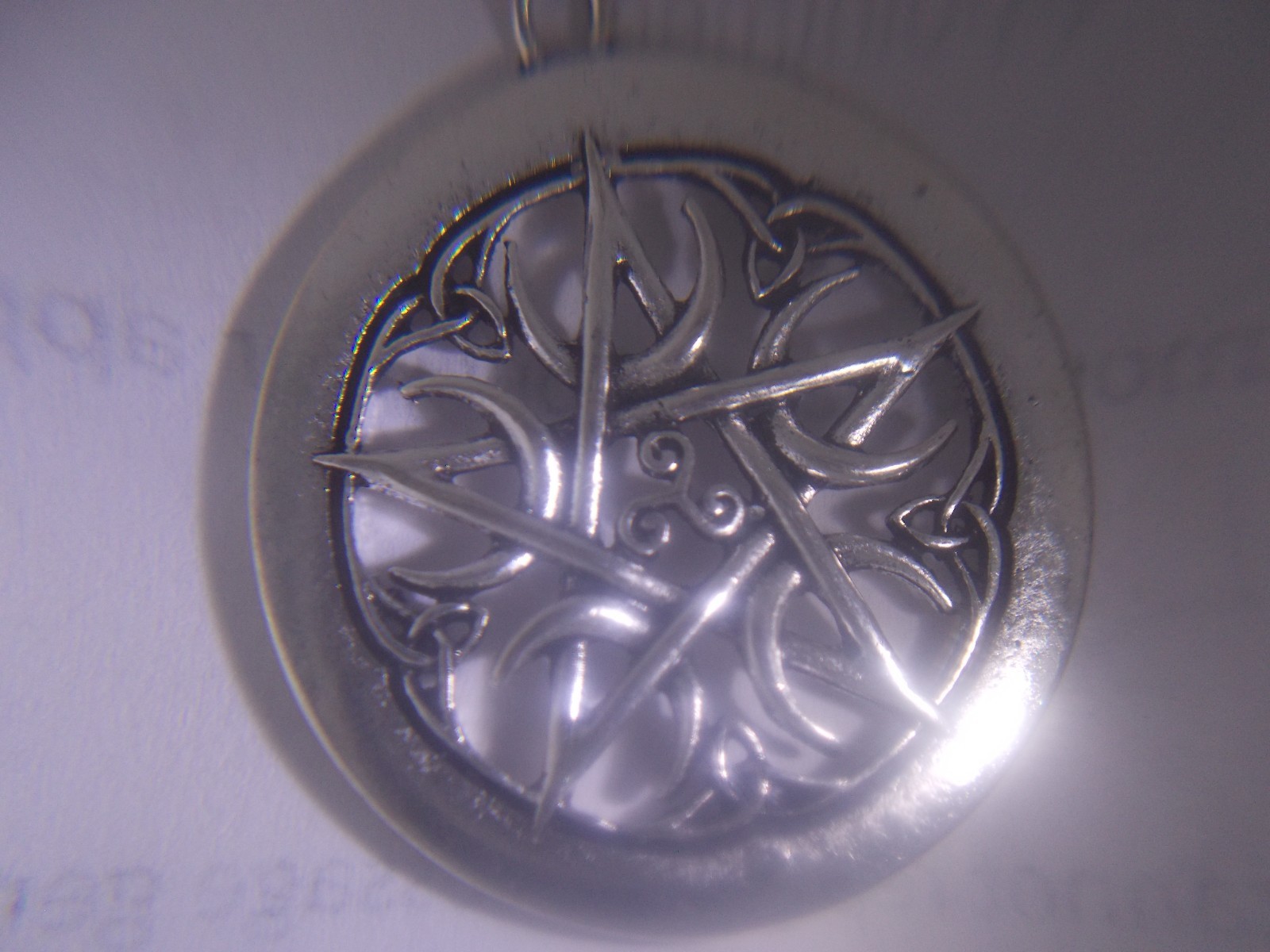 Silver 5-point Star &Half Moons Pendant & Necklace