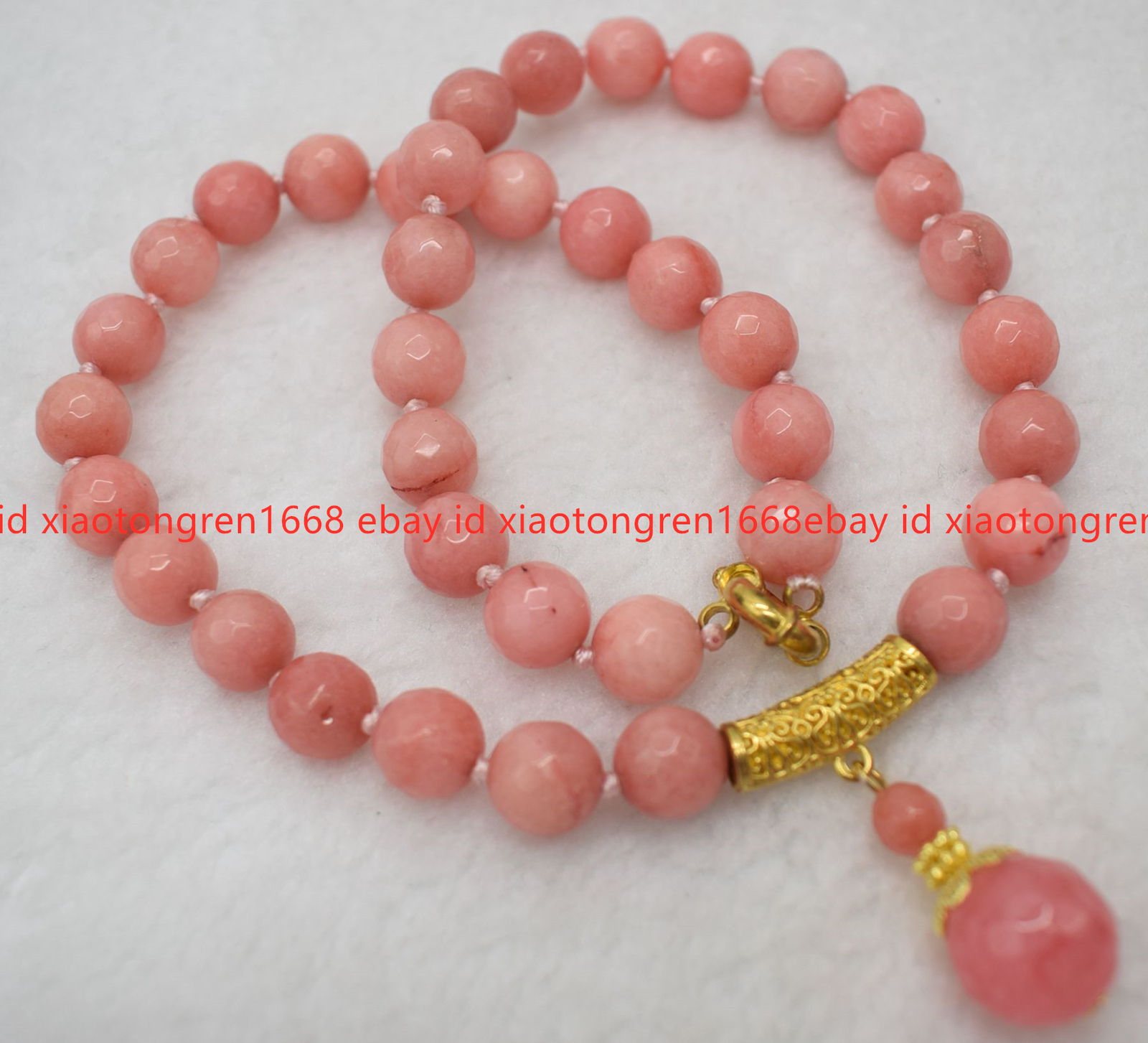 New Pretty Natural Faceted 8mm Pink Rhodochrosite Gems Pendant Necklace 16-24in
