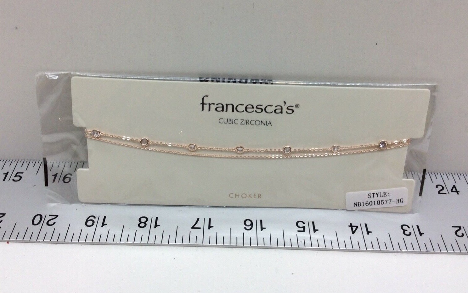 Francesca’s Cubic Zirconia Liberty CZ Station Choker Rose Gold