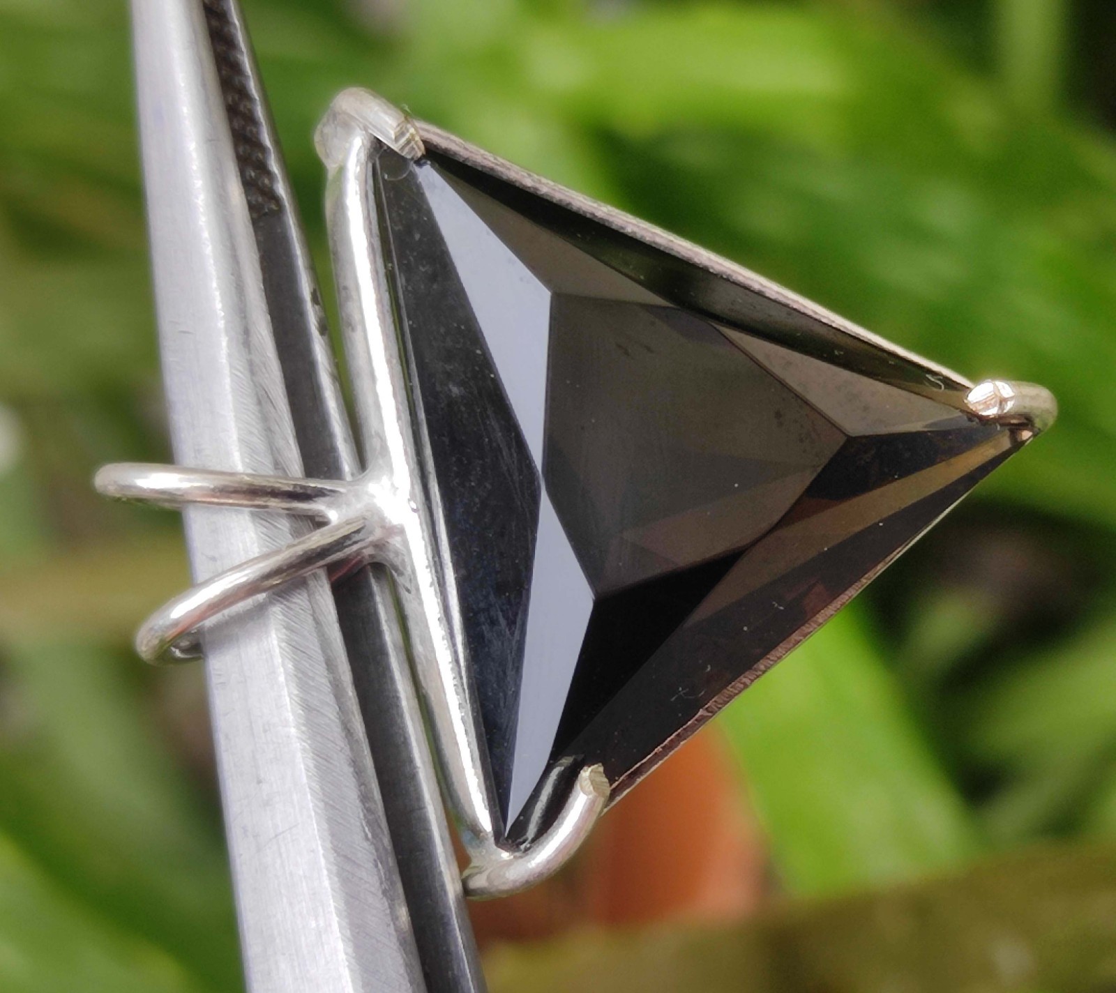 Trillion Cut 27 Ct Natural Smokey Topaz Pendant Sterling Silver Gemstone Jewelry