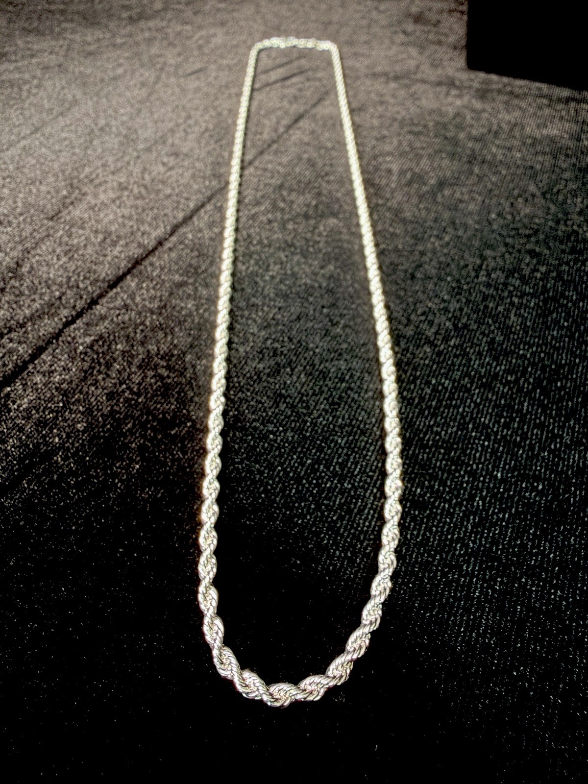 925 Stamped Silver Filled 22in 3MM Rope Chain. Dainty and Beautiful. Brand New