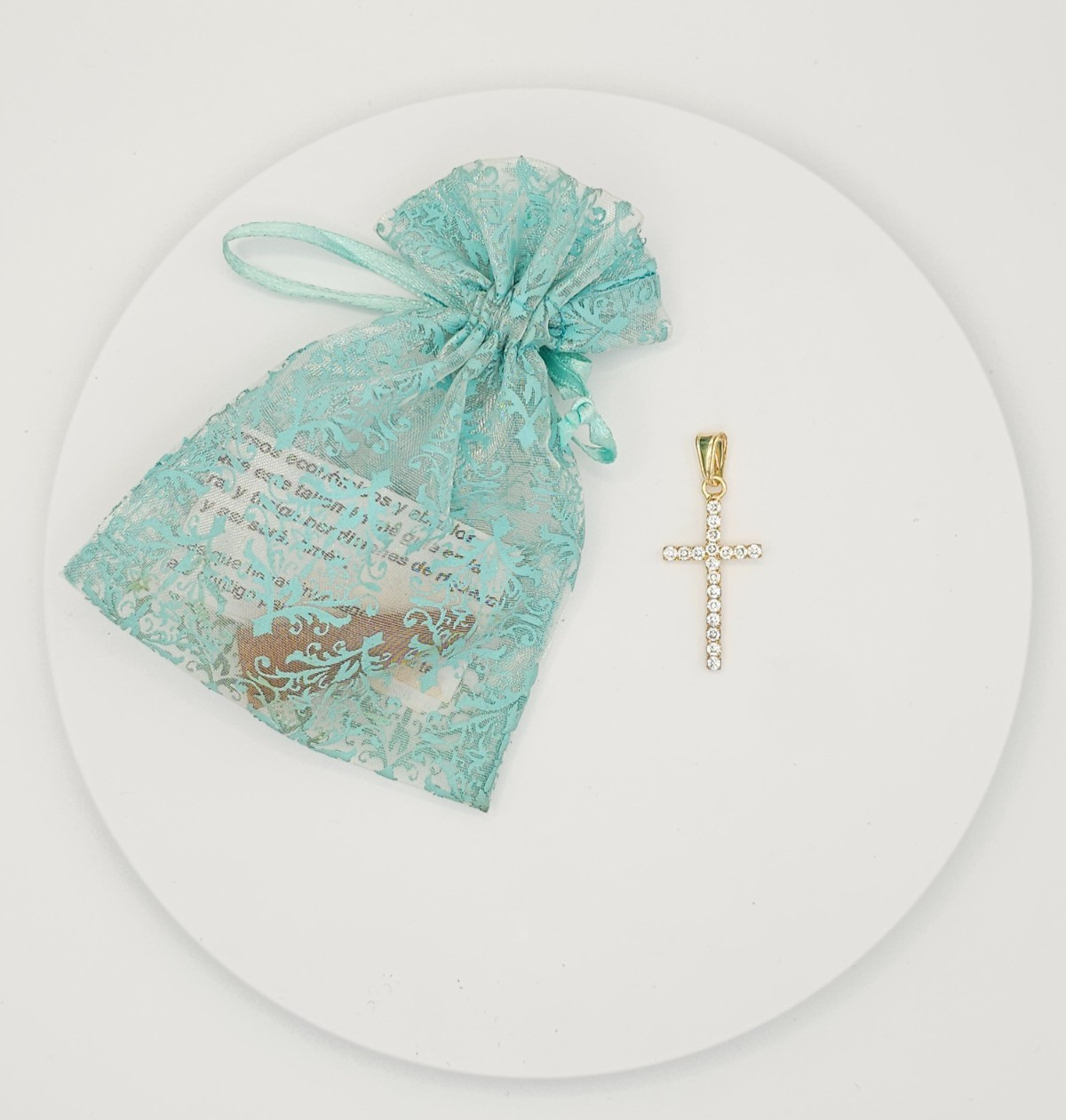 18k Gold Filled Cross Pendant – Dije Cruz proteccion 15mm x 26mm