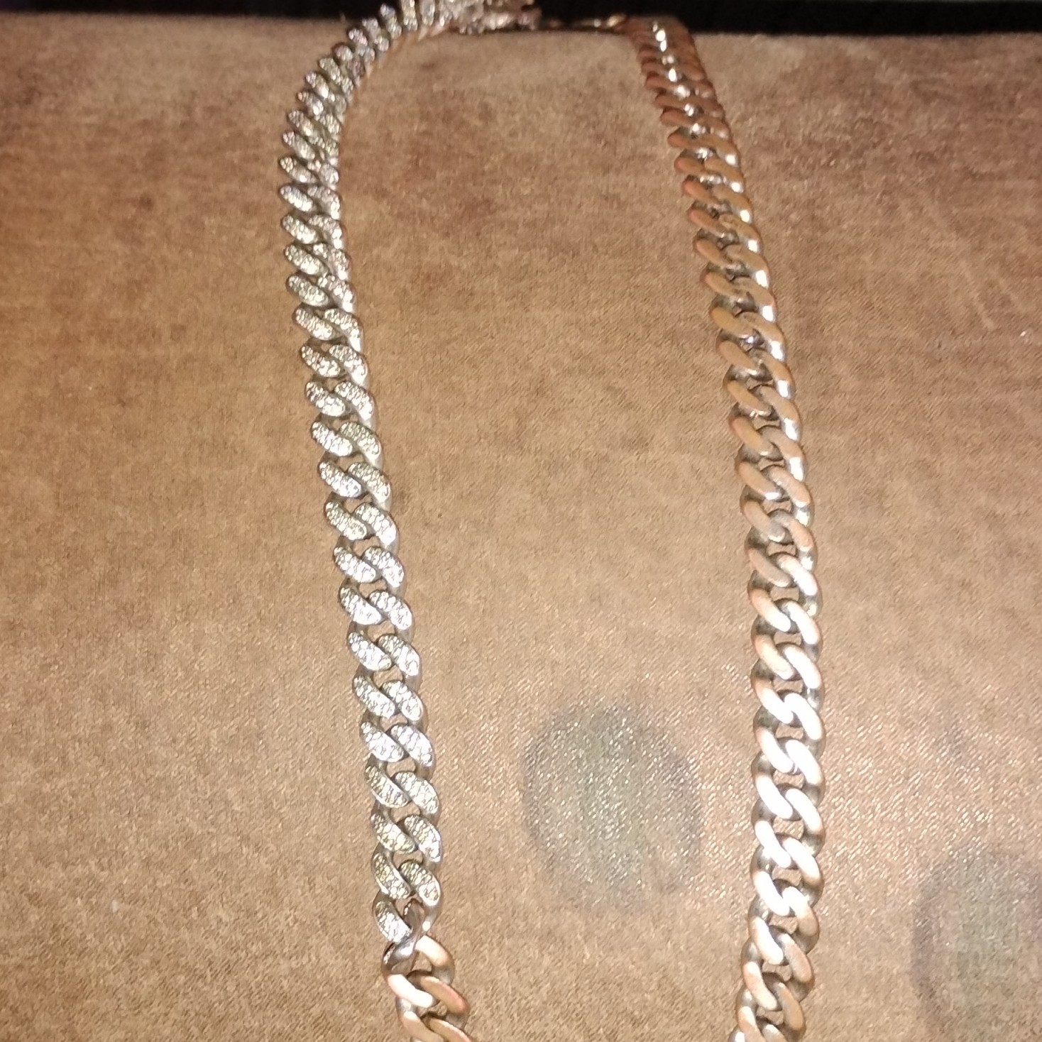 Silver Tone Metal Curb Link Chain Necklace – Chain Style, No Stone, 0 Gemstones