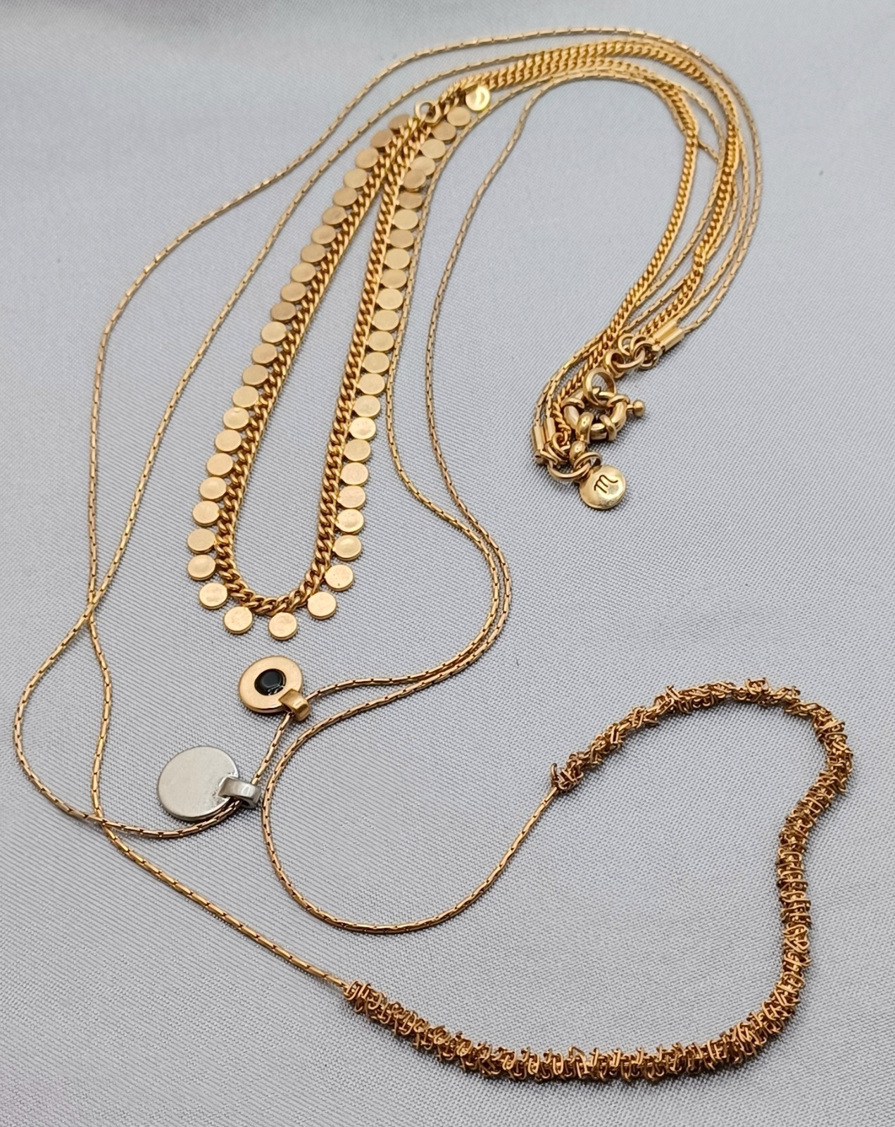 Madewell 3 Strand Pendant Necklace Gold & Silver Tone 18″ 23″ 32″