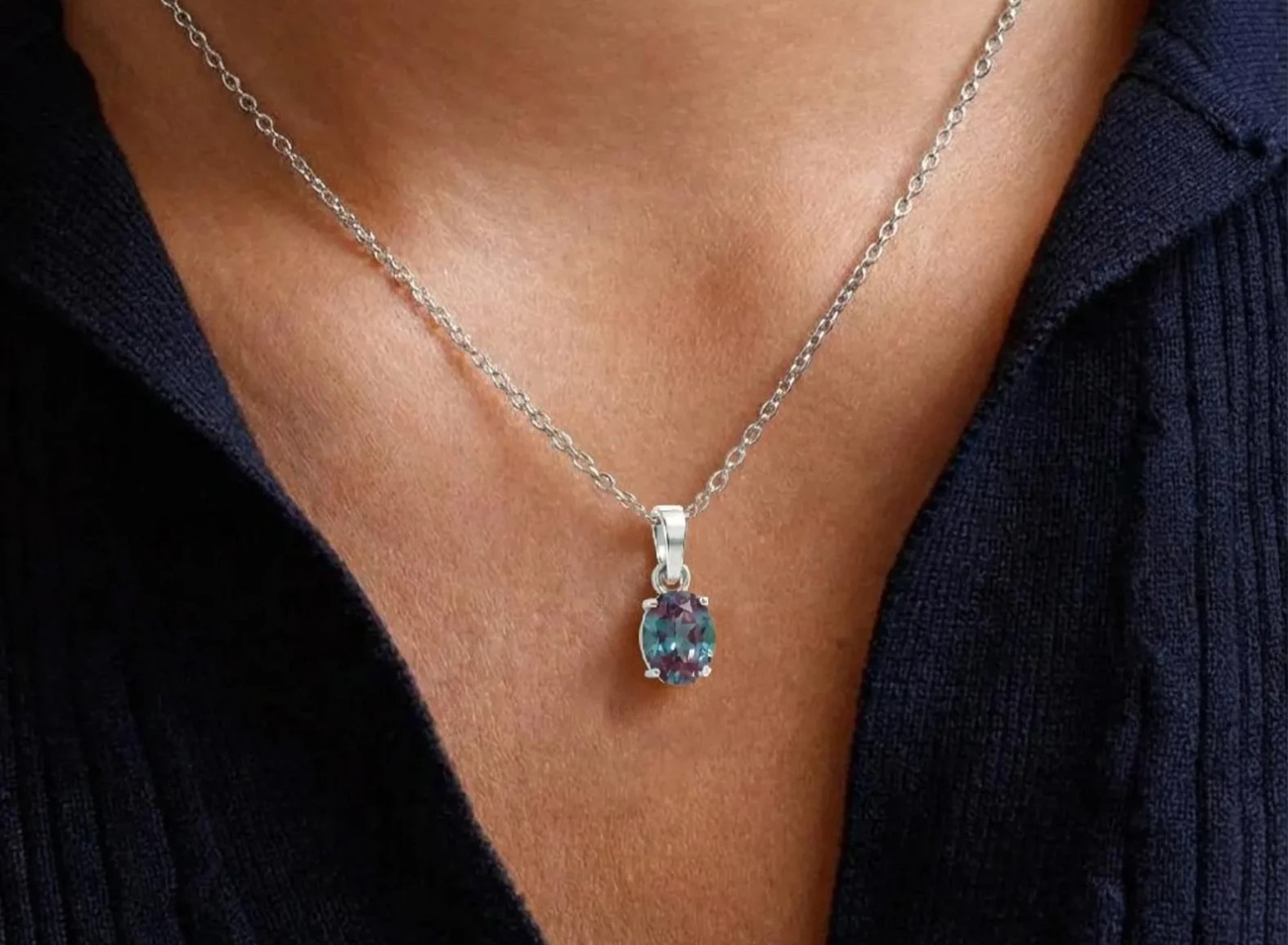 20 Ct AAA+Natural Color Change Alexandrite Certified Gemstone Pendant 925 Silver