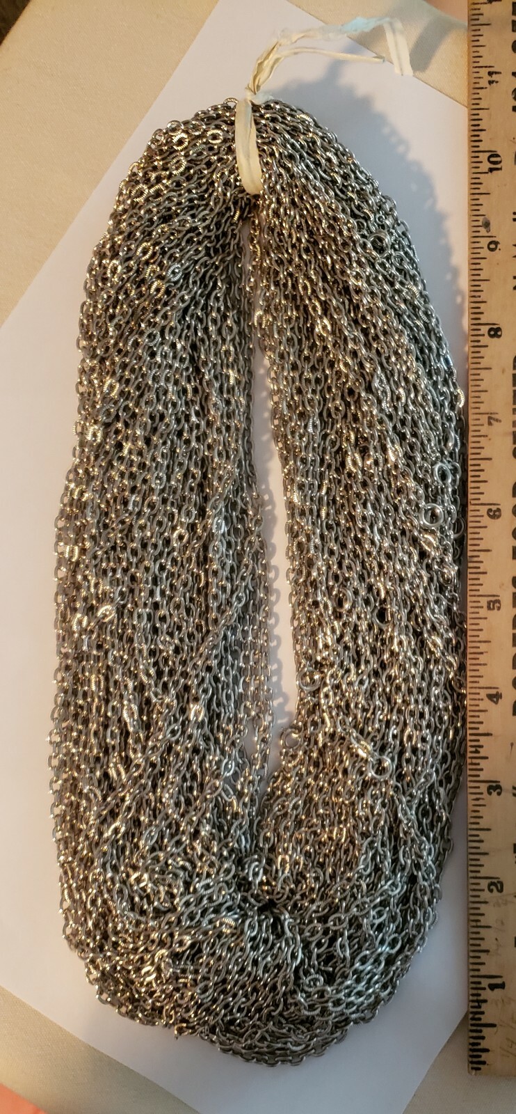 Lot of 50 24″ Rhodium Finish Chains From the 80’s Great Condition