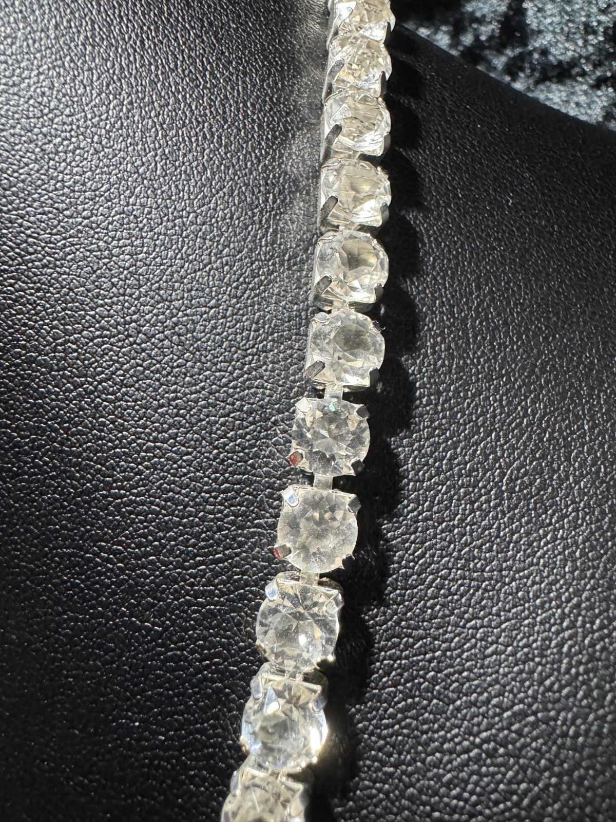 Tennis Necklace Chain / Bracelet 6mm Round Moissanite or Rhinestones or Cubic Z