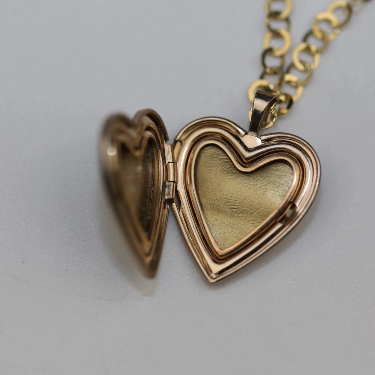 Ppc Sterling Silver Gold Vermeil Heart Locket Necklace Floral Italy 925 18