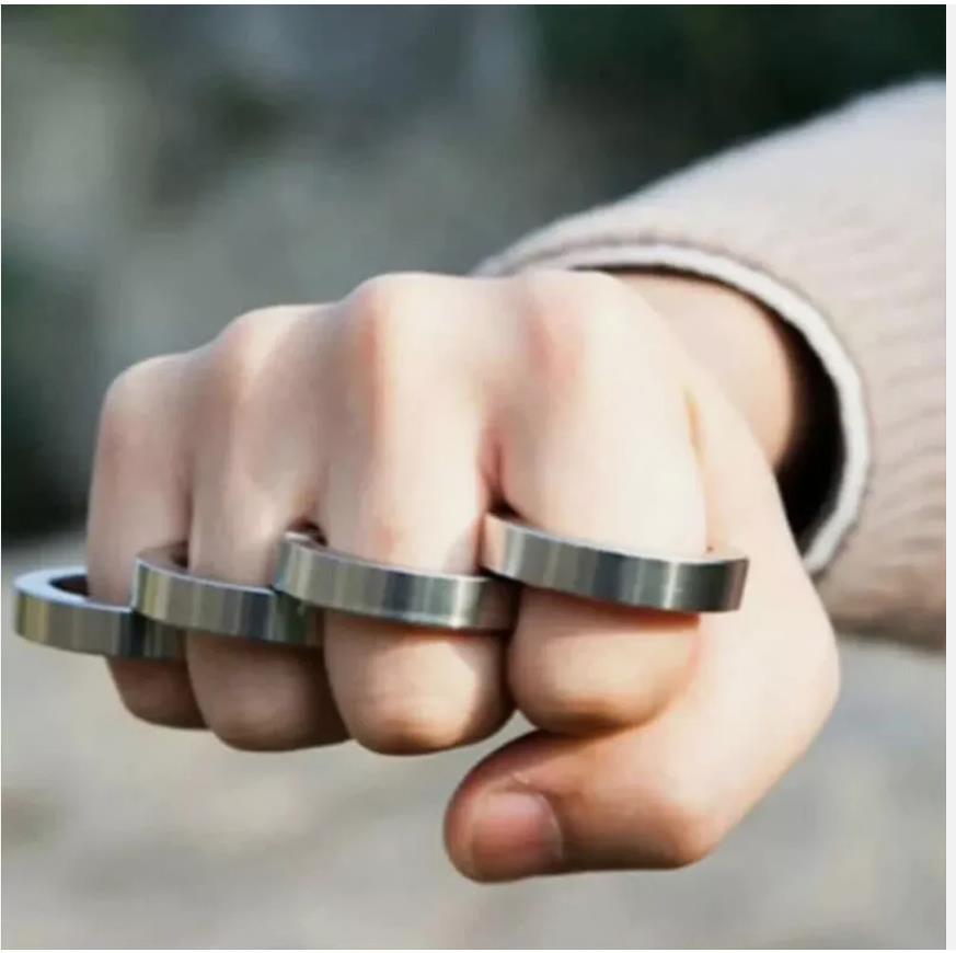 4X Stainless Steel Outdoor Rotatable Folding Buckle Ring For Hiking Defense