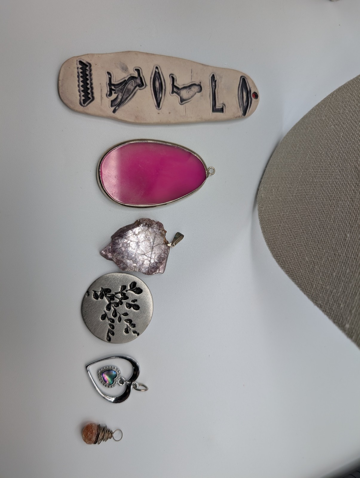 Lot of 6 Fashion Jewelry Pendants – Mixed Styles, Stones & Themes